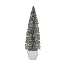 Sapin de Noël Grand 10 x 38 x 10 cm Argenté Blanc Plastique