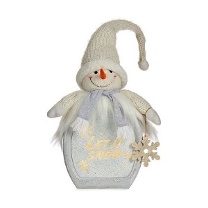 Figurine Décorative Bonhomme de Neige Blanc 15 x 65,5 x 27 cm