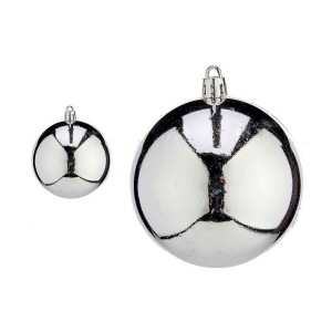 Boules de Noël Ø 8 cm 16 Unités Argenté Plastique