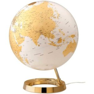 Globe with Light Atmosphere Light & Colour Golden Plastic Ø 30 cm