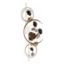 Hanging decoration Flowers Mural Golden Metal Copper (60 x 150 x 7,5 cm)