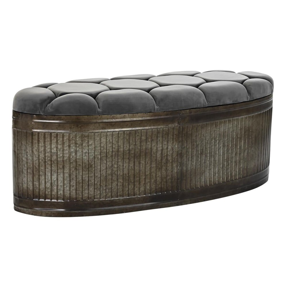 Hocker DKD Home Decor Grau Metall 117 x 42 x 47 cm