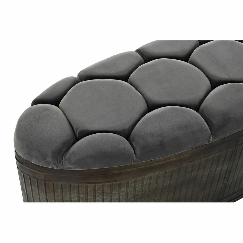 Hocker DKD Home Decor Grau Metall 117 x 42 x 47 cm