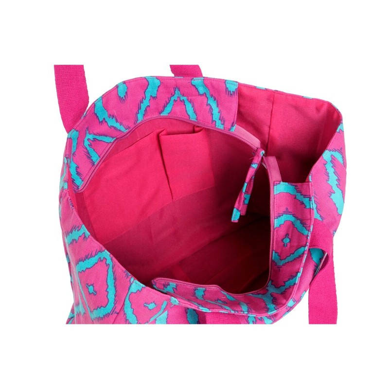 Sac de plage DKD Home Decor Bleu Vert Orange Fuchsia 55 x 14 x 35 cm (3 Unités)