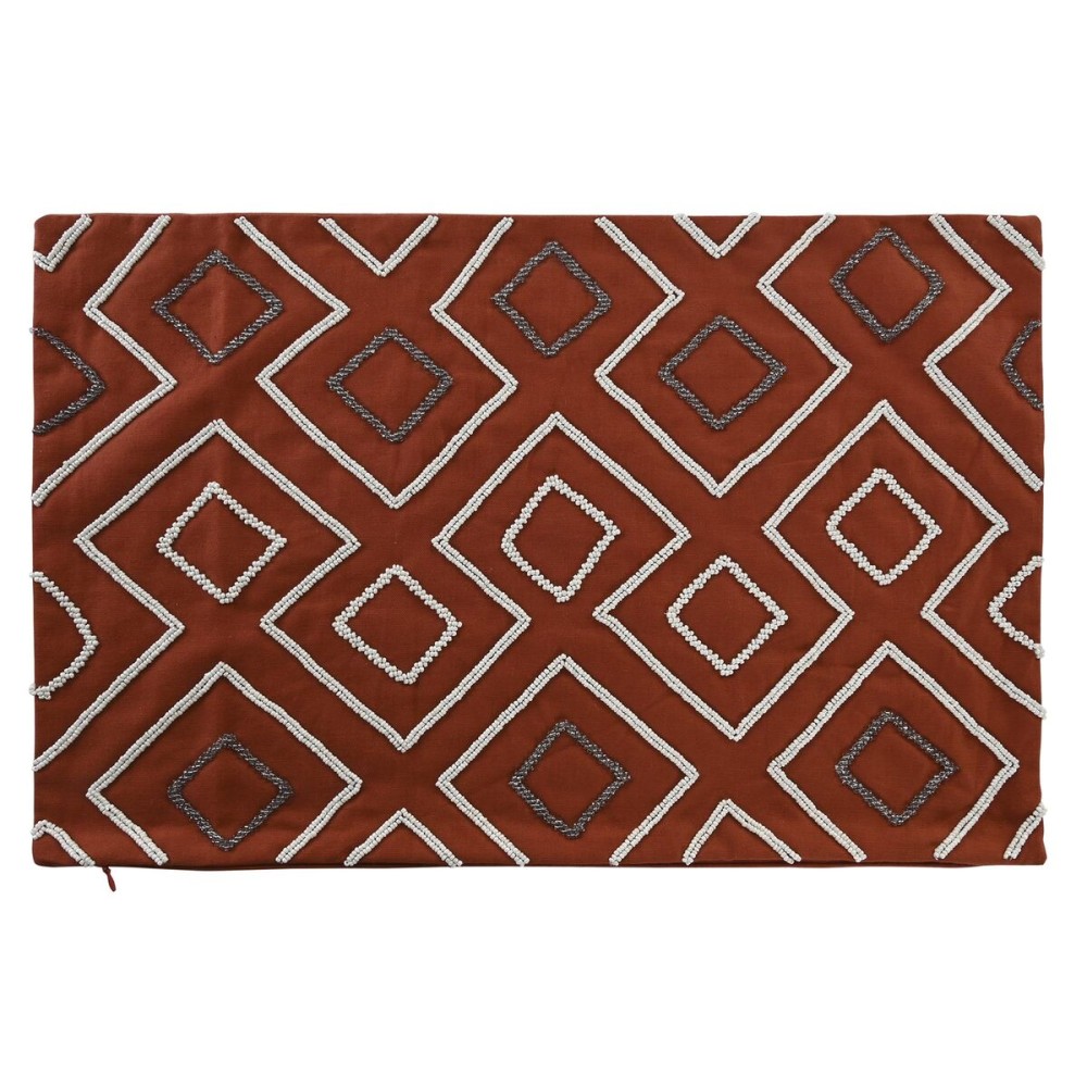 Cushion cover DKD Home Decor 60 x 1 x 40 cm Terracotta Geometric