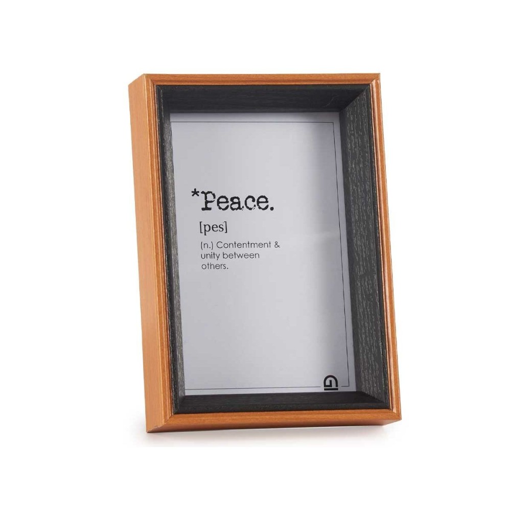 Photo frame Crystal Black Brown MDF Wood (12 x 17 x 3 cm) (6 Units)