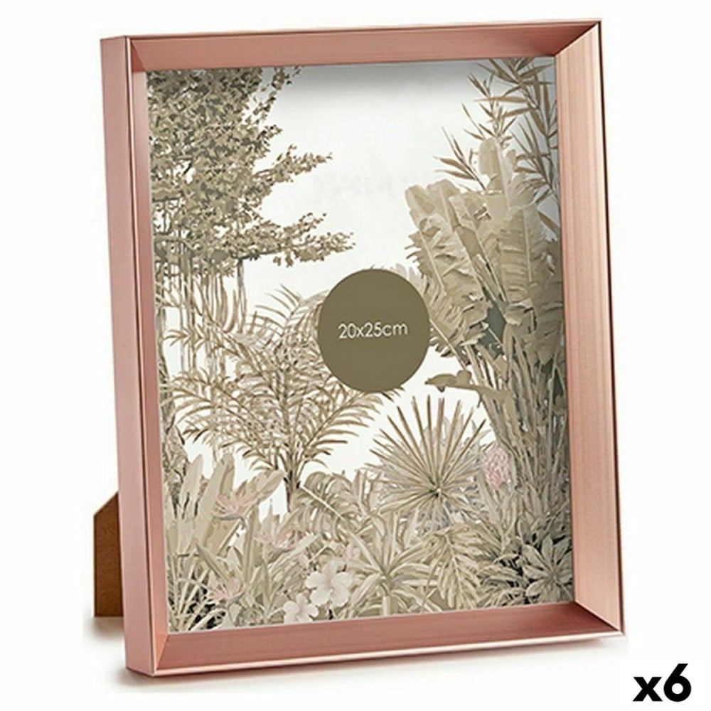 Cadre photo Rose Cuivre Plastique verre (22,3 x 3,5 x 27,3 cm) (6 Unités)