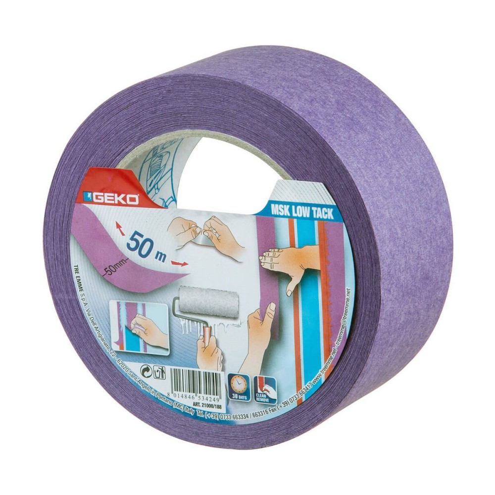 Adhesive Tape Geko Violet Paper 50 mm x 50 m