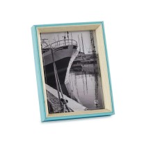 Fotorahmen Kristall Blau Weiß Holz MDF (3 x 22 x 17 cm) (6 Stück)