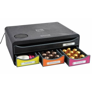 Organisateur polyvalent Exacompta Toolbox Mini 4 tiroirs A4 Noir polystyrène 27 x 35,5 x 13,5 cm