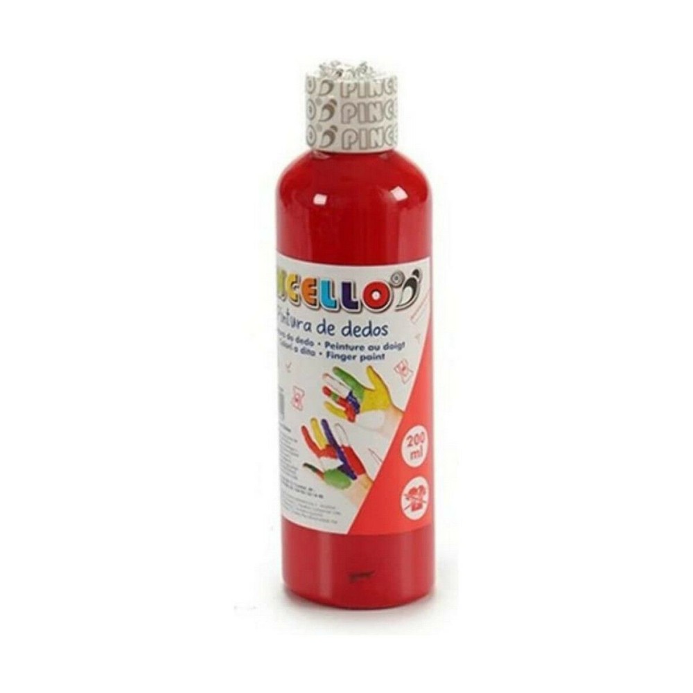 peinture pour doigts Pincello FP200-R Rouge 200 ml (12 Unités)