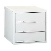 Modularer Ablageschrank Archivo 2000 ArchiSystem 3 Schubladen Grau 35,6 x 31,6 x 20,3 cm