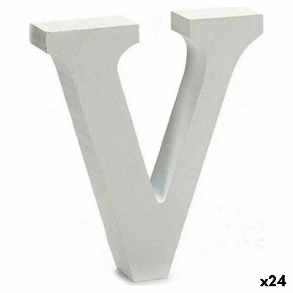 Buchstabe Pincello V Weiß 2 x 11 cm (24 Stück)