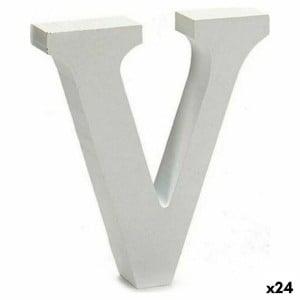 Buchstabe Pincello V Weiß 2 x 11 cm (24 Stück)