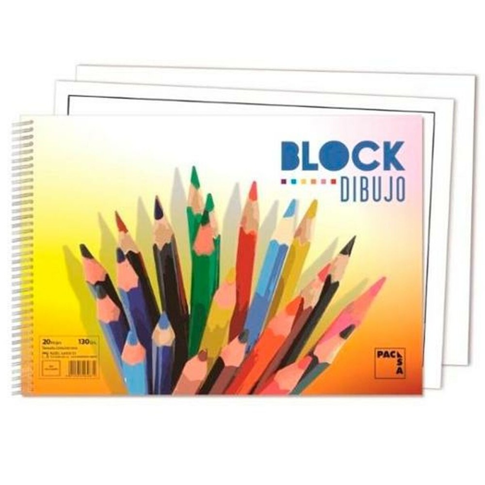 Bloc à dessin Pacsa 20 Volets 130 g/m² 33 x 23 cm Avec cadre