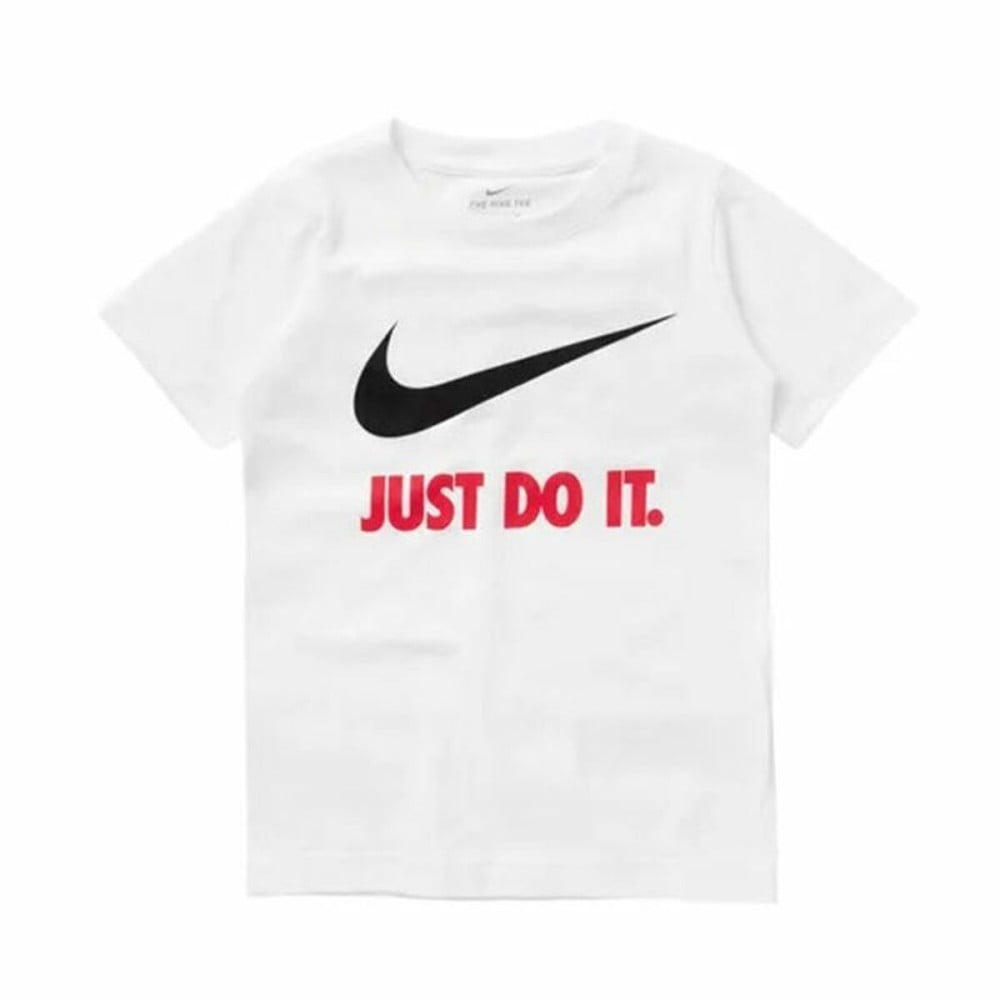 Child's Short Sleeve T-Shirt Nike Swoosh Just Do It White