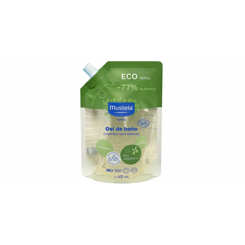 2-in-1 Gel et shampooing Mustela   Recharge 400 ml