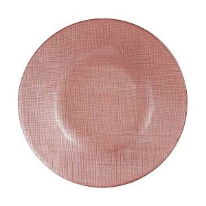 Flat Plate Vivalto 323921P-3 Pink Glass 21 x 2 x 21 cm (6 Units)