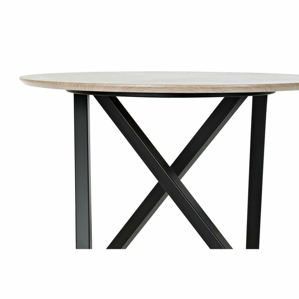 Table d'appoint DKD Home Decor 65 x 65 x 49,5 cm Noir Métal Bois Marron Clair