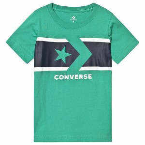 Kurzarm-T-Shirt für Kinder Converse Stripe Star Chevron  grün