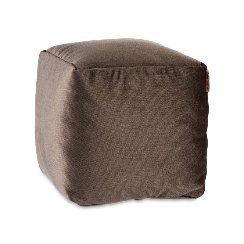 Pouf Velours Gris 30 x 30 x 30 cm (4 Unités)