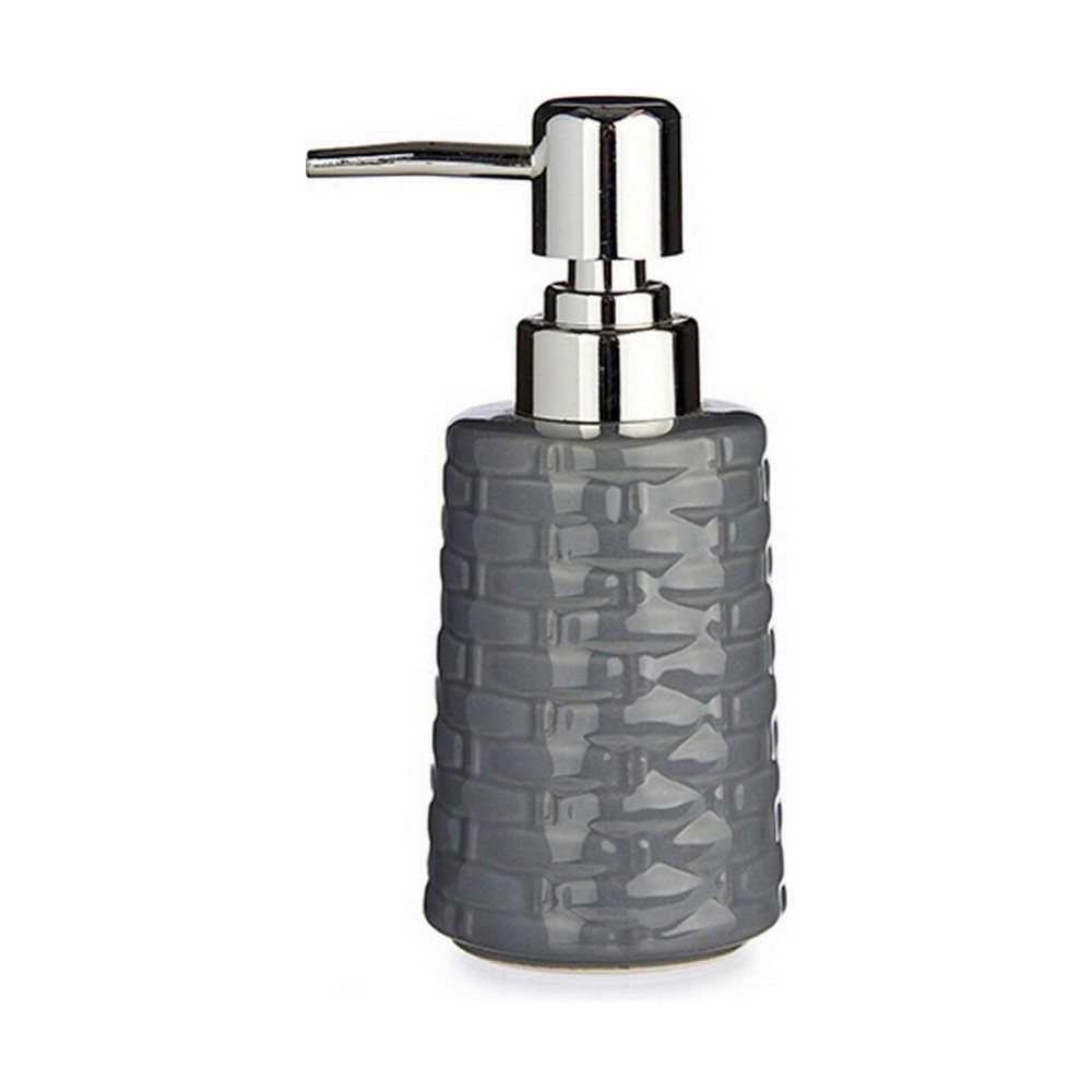 Soap Dispenser Berilo J912-A-GRIS Grey Silver Ceramic 350 ml (6 Units)