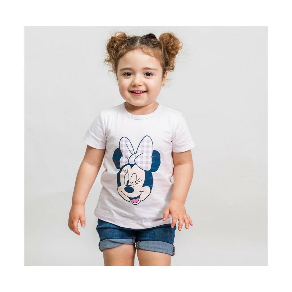 Child's Short Sleeve T-Shirt Minnie Mouse Purple