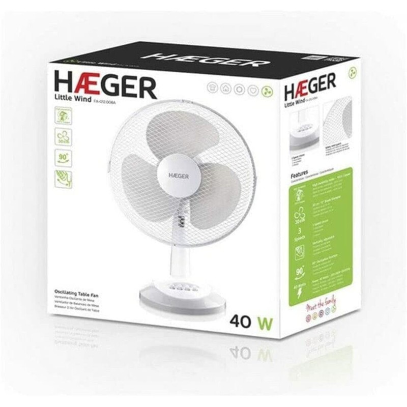 Table Fan Haeger FA-012.008A White 40 W