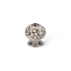 Doorknob Rei e504 White Metal Flower Ø 40 x 36 mm 4 Pieces