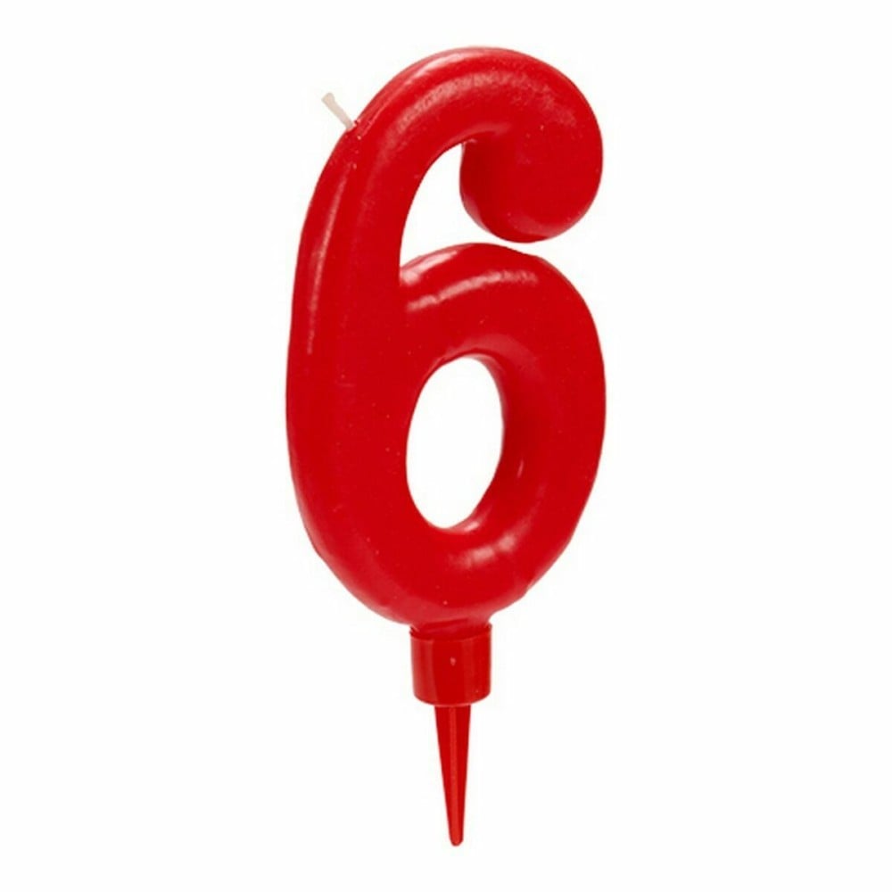 Candle Birthday Number 6 Red (12 Units)