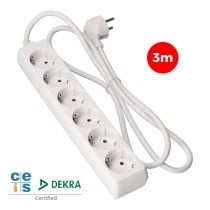 6-socket plugboard without power switch EDM 41036 Schuko (3 m)