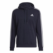 Herren Sweater mit Kapuze Adidas Essentials 3 Stripes Marineblau