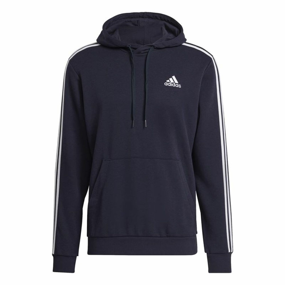 Sweat à capuche homme Adidas Essentials 3 Stripes Blue marine