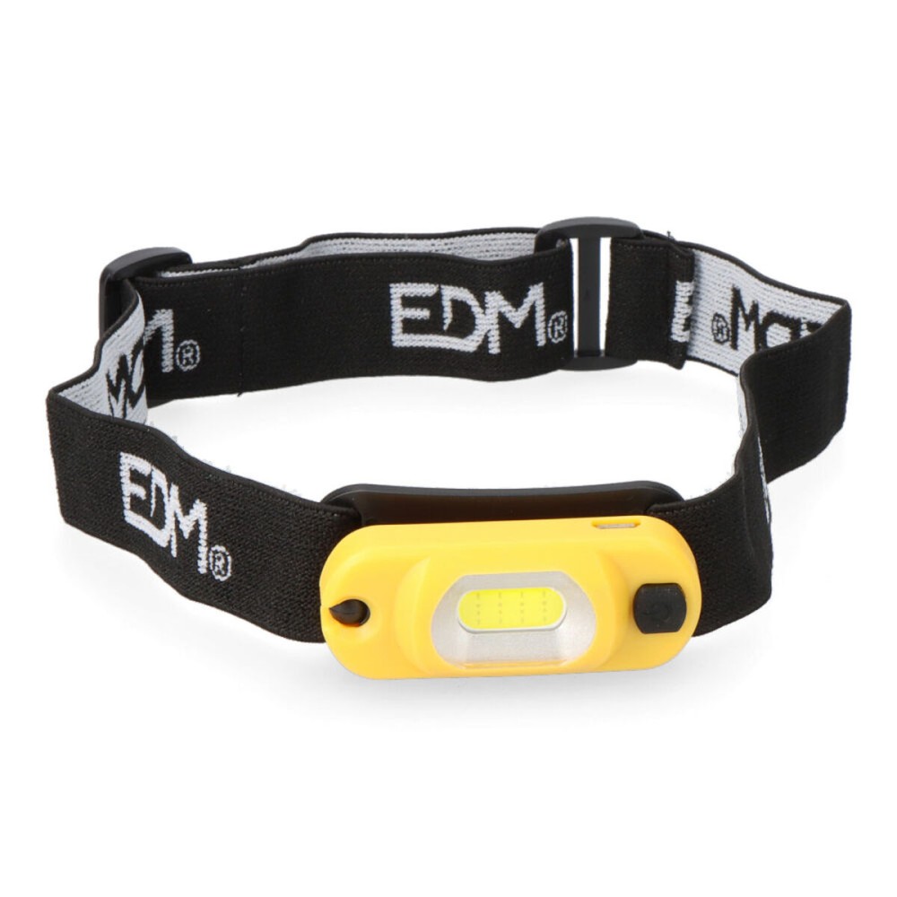 LED Head Torch EDM 36386 Cob Yellow Black 1 W 100 Lm