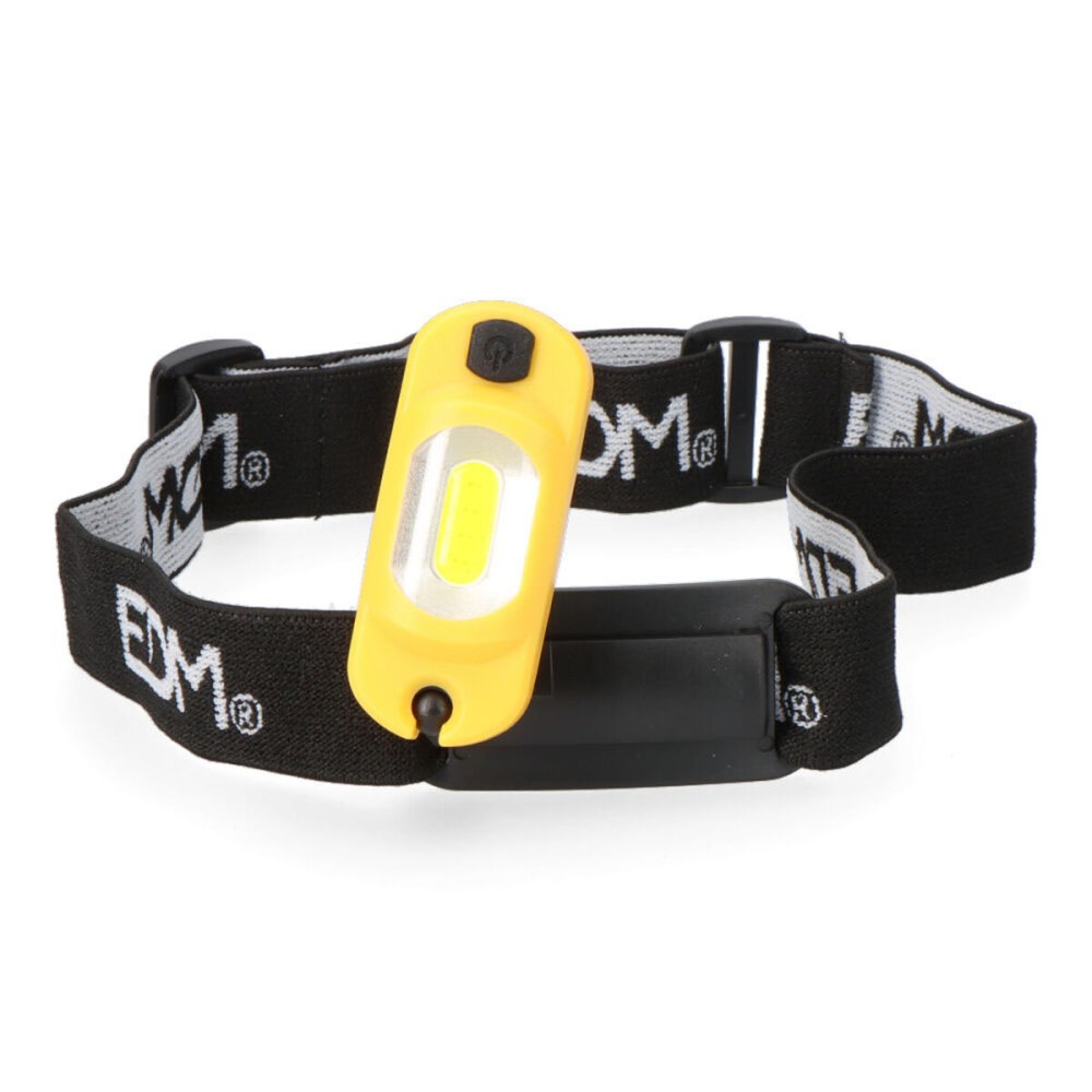 LED Head Torch EDM 36386 Cob Yellow Black 1 W 100 Lm