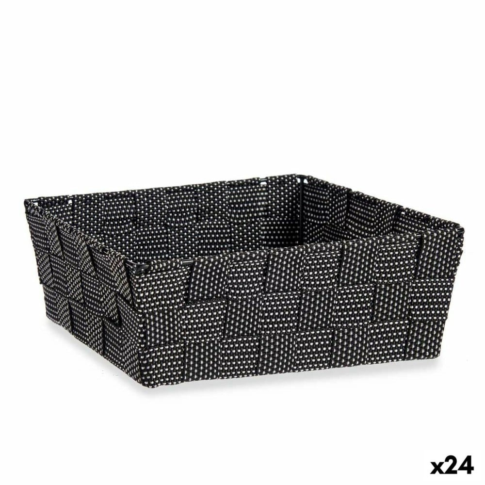 Panier Multi-usages Kipit A3-6930A9 Noir Tissu 2,4 L 20 x 8 x 24 cm Tressée (24 Unités)