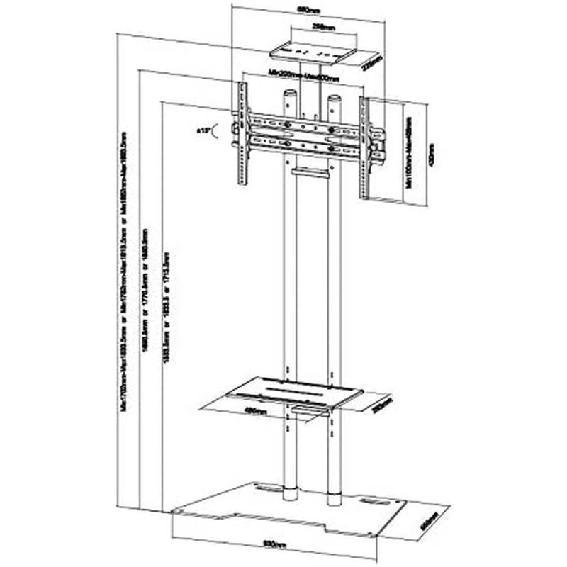 Support de TV Neomounts PLASMA-M1700ES 55" 50 kg 35 kg