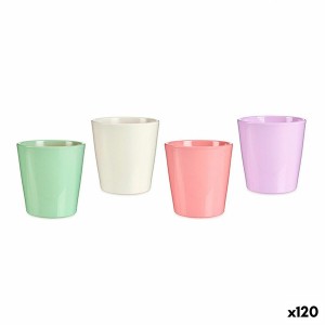 Plant pot Ibergarden LINCE-CLAROS White Green Pink Lilac Clay 16,5 x 16 x 16,5 cm (120 Units)