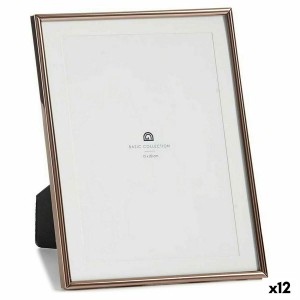 Photo frame Crystal Steel Copper (13 x 23 x 18,4 cm) (12 Units)