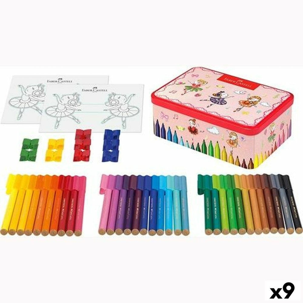 Marker-Set Faber-Castell Connector Metallbox Ballerina Bunt (9 Stück)