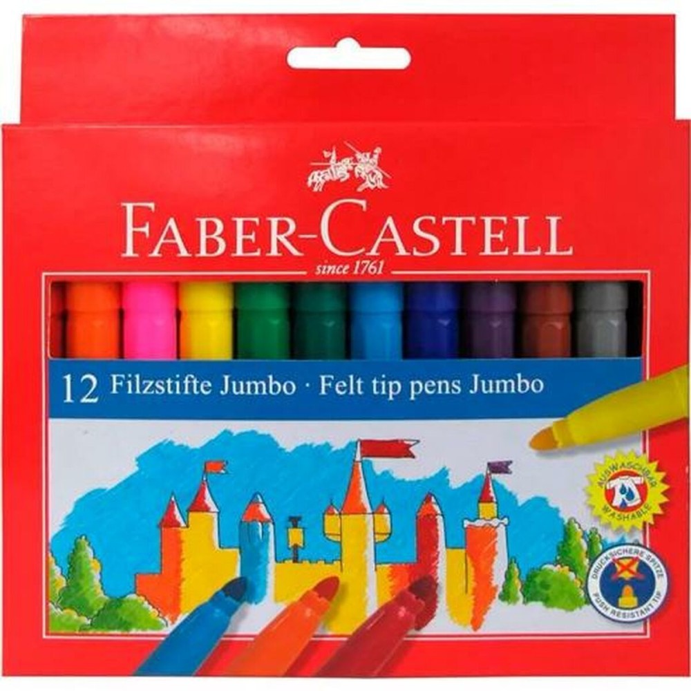 Ensemble de Marqueurs Faber-Castell Jumbo Coffret Multicouleur (12 Unités)