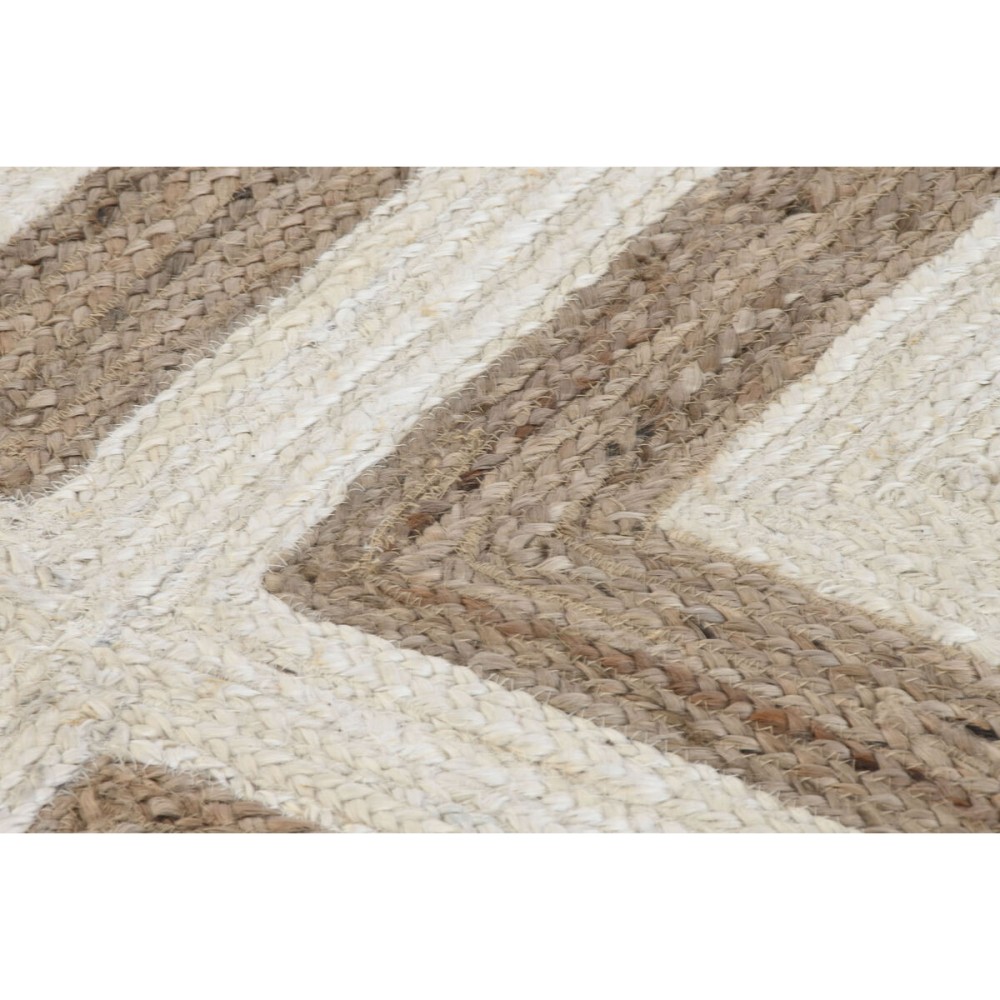 Tapis DKD Home Decor Scandi Blanc Marron Clair Jute (200 x 200 x 1 cm)