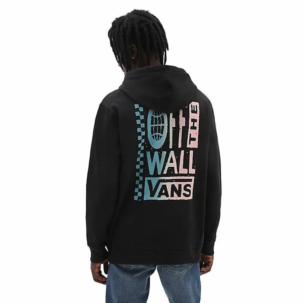 Herren Sweater mit Kapuze Vans Global Stack Schwarz