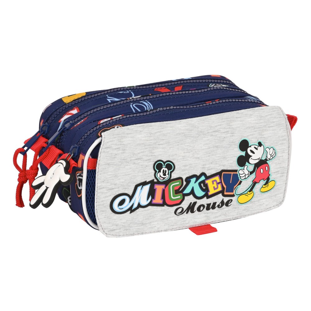 Dreifaches Mehrzweck-Etui Mickey Mouse Clubhouse Only one Marineblau 21,5 x 10 x 8 cm