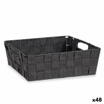 Multi-purpose basket Kipit 79810 Black Cloth 3 L 23 x 8 x 27 cm 27 x 8 x 23 cm Braiding (48 Units)