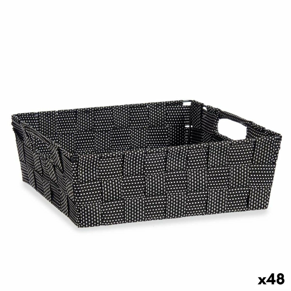 Multi-purpose basket Kipit 79810 Black Cloth 3 L 23 x 8 x 27 cm 27 x 8 x 23 cm Braiding (48 Units)