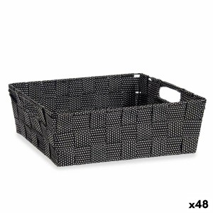 Multi-purpose basket Kipit 79810 Black Cloth 3 L 23 x 8 x 27 cm 27 x 8 x 23 cm Braiding (48 Units)