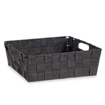 Multi-purpose basket Kipit 79810 Black Cloth 3 L 23 x 8 x 27 cm 27 x 8 x 23 cm Braiding (48 Units)