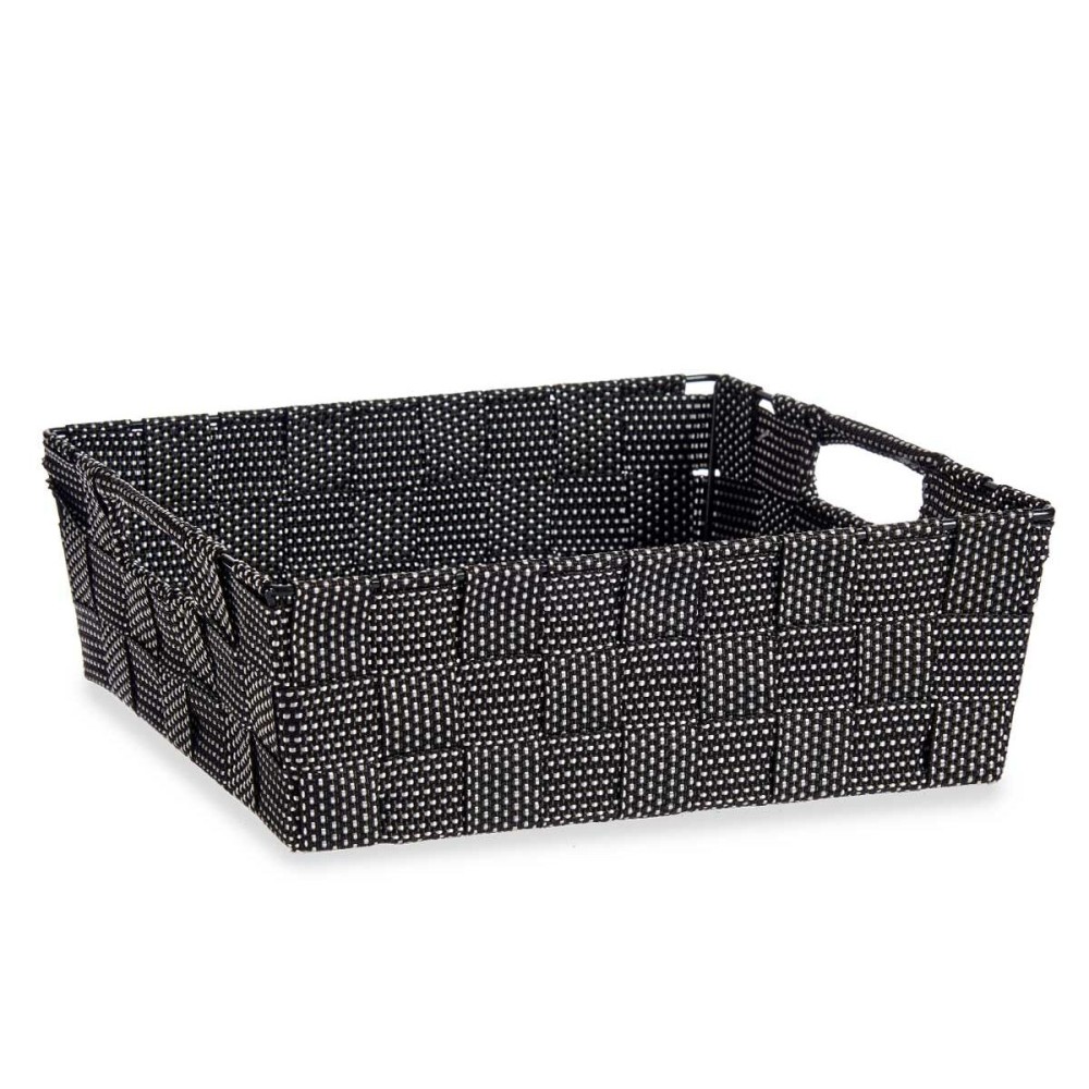 Multi-purpose basket Kipit 79810 Black Cloth 3 L 23 x 8 x 27 cm 27 x 8 x 23 cm Braiding (48 Units)