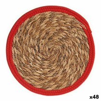 Dessous de plat Naturel Rouge Fibre naturelle (30 x 1 x 30 cm) (48 Unités)